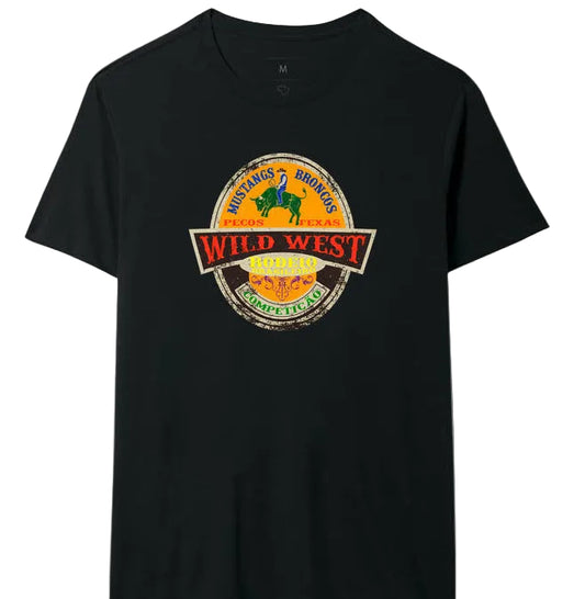 Camiseta Wild West Rodeio Brasileiro – Estampa Country Western Vintage