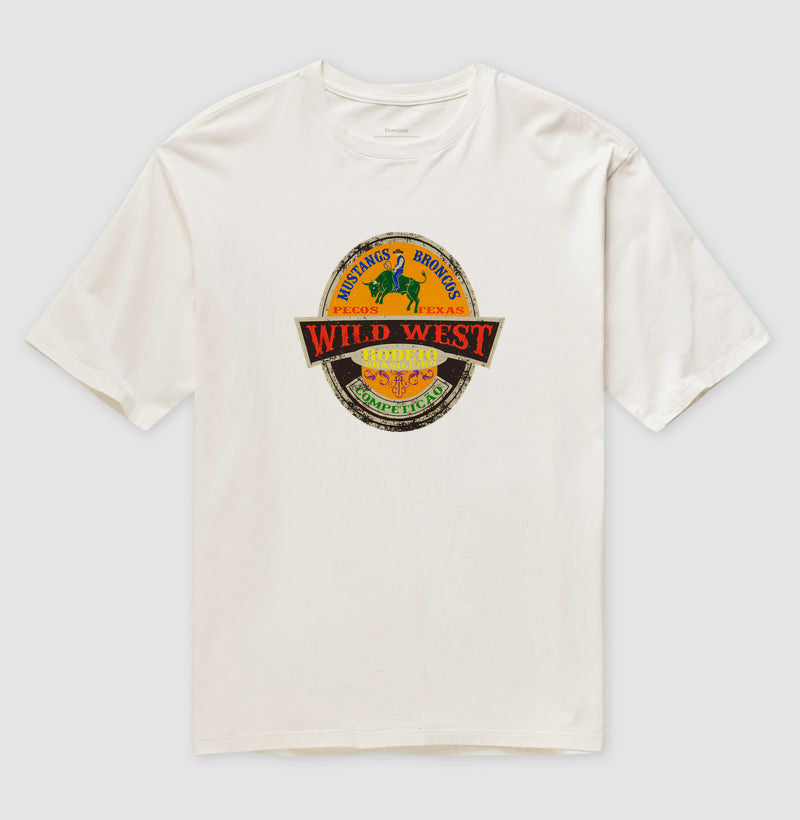 Camiseta Oversize Wild West Rodeio Brasileiro – Estampa Country Western Vintage