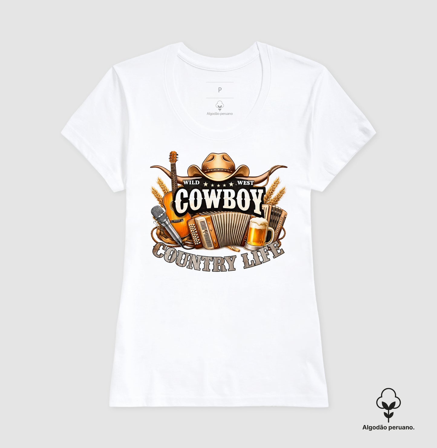 Camiseta Algodão Peruano Cowboy Country Life – Vida no Ritmo do Sertão