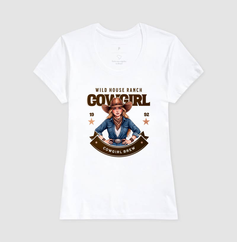Camiseta Cowgirl Country Vintage – Estilo Western Feminino Wild House Ranch