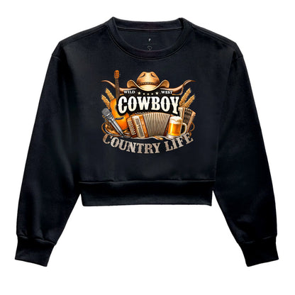 Cropped Moletom Cowboy Country Life – Vida no Ritmo do Sertão