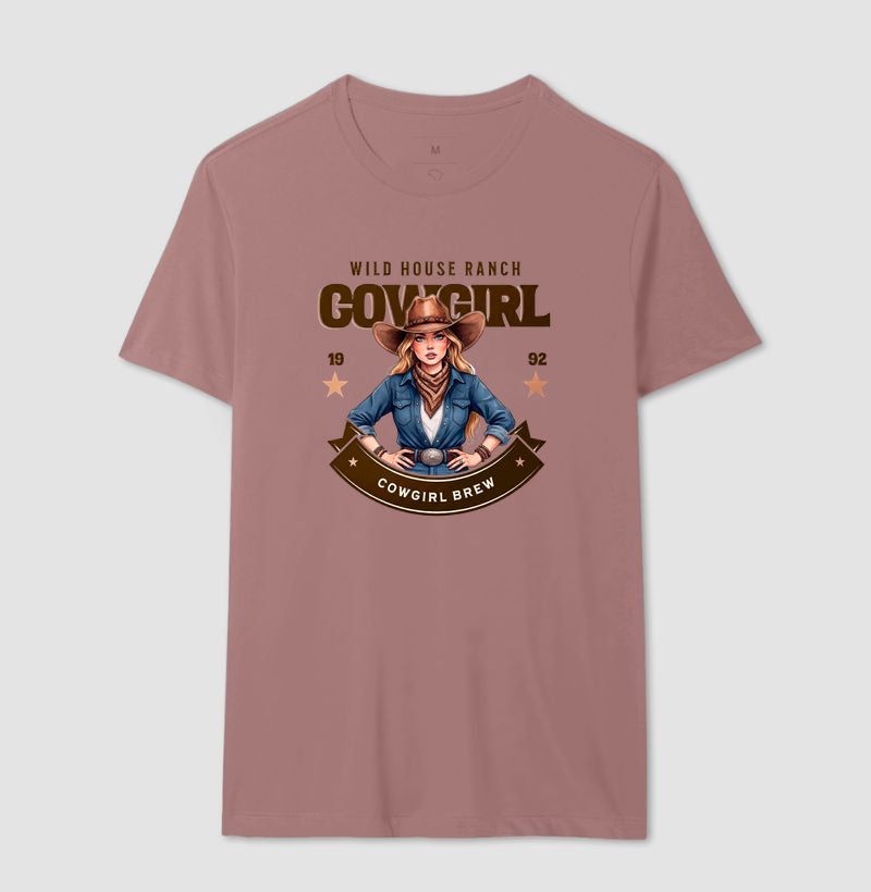 Camiseta Cowgirl Country Vintage – Estilo Western Feminino Wild House Ranch