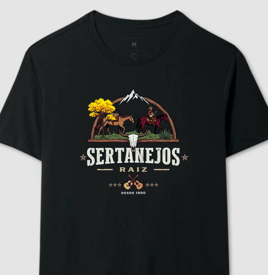 Camiseta Sertanejos Raiz: Tradição, Viola e a Essência do Sertão
