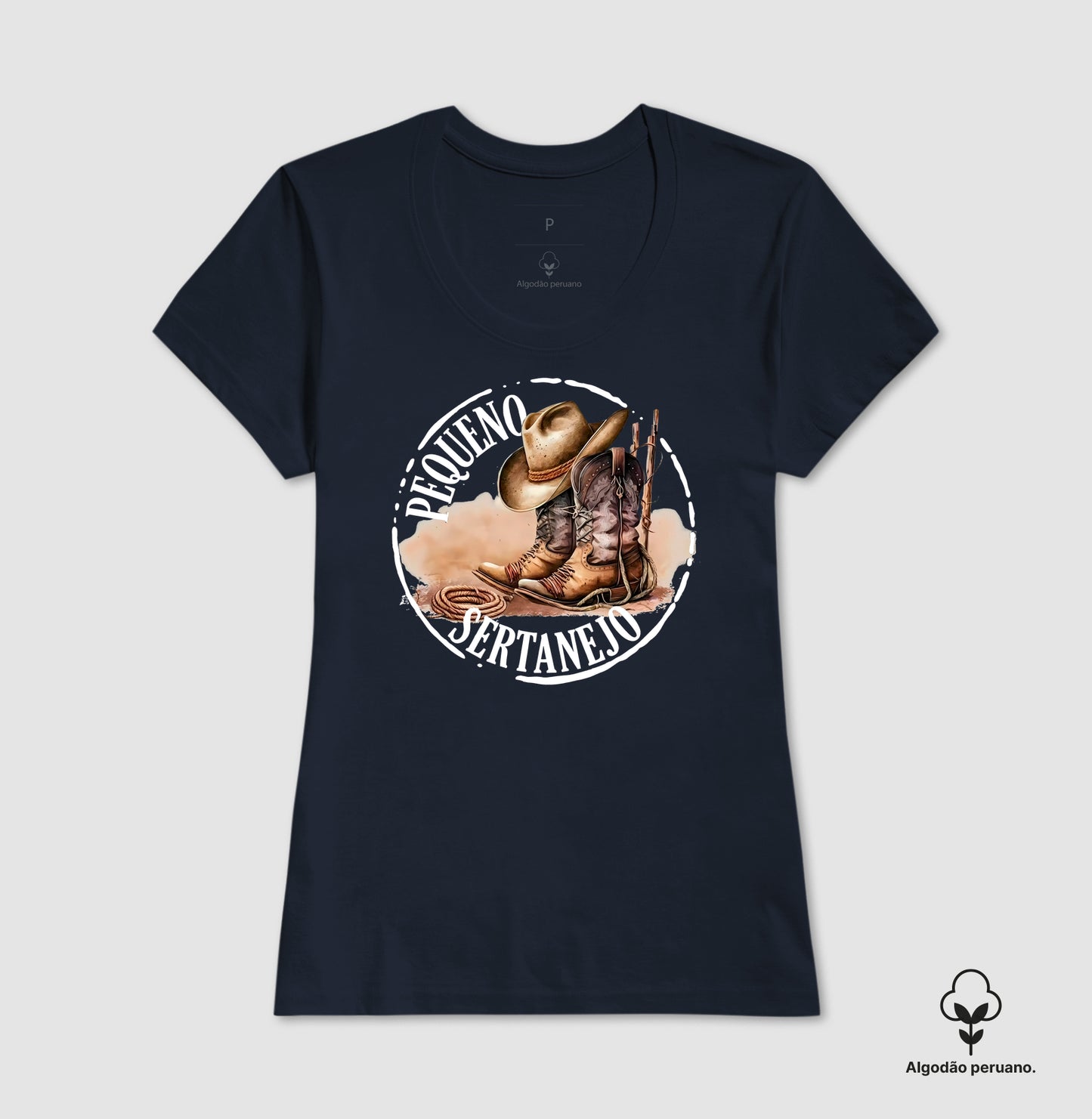 Camiseta Algodão Peruano Pequeno Sertanejo - O Orgulho do Estilo Country