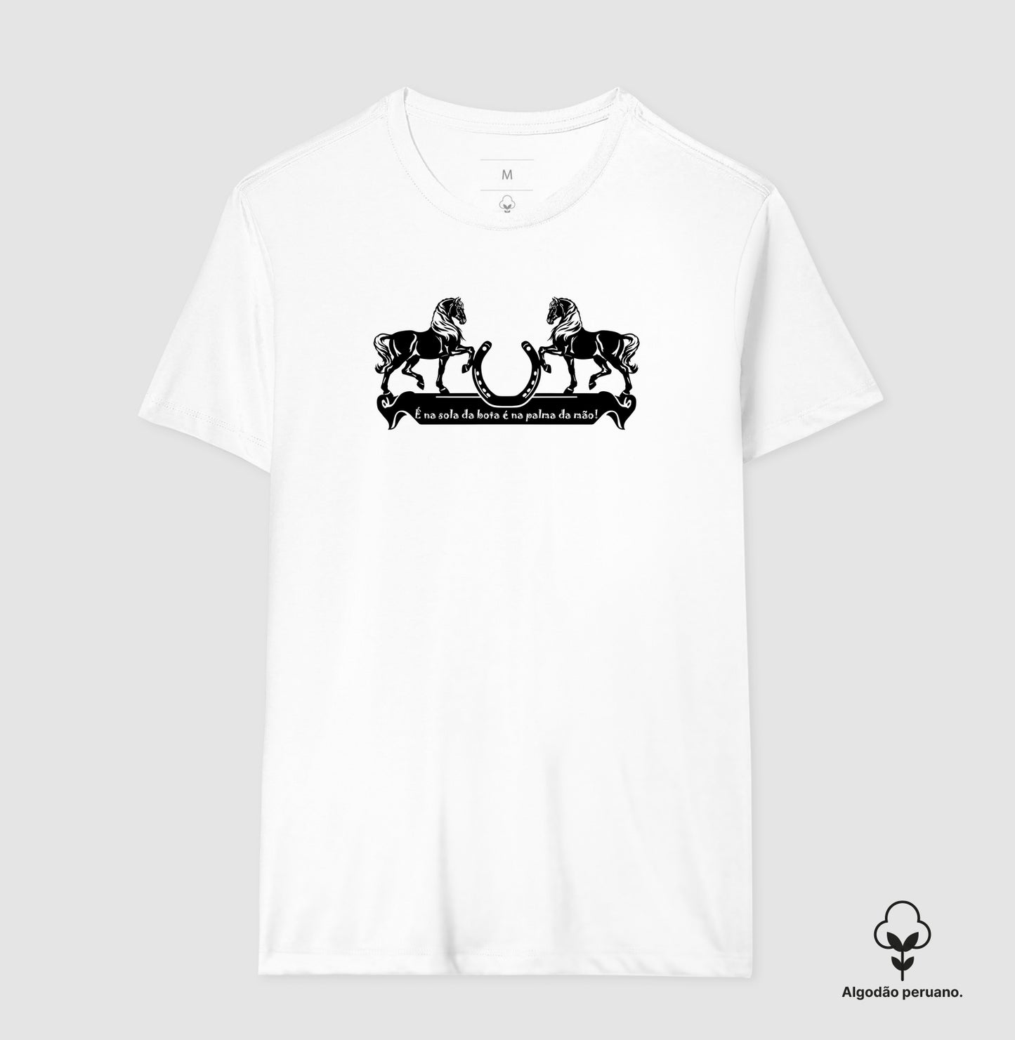Camiseta Masculina Na Sola da Bota, na Palma da Mão 🧲🐎