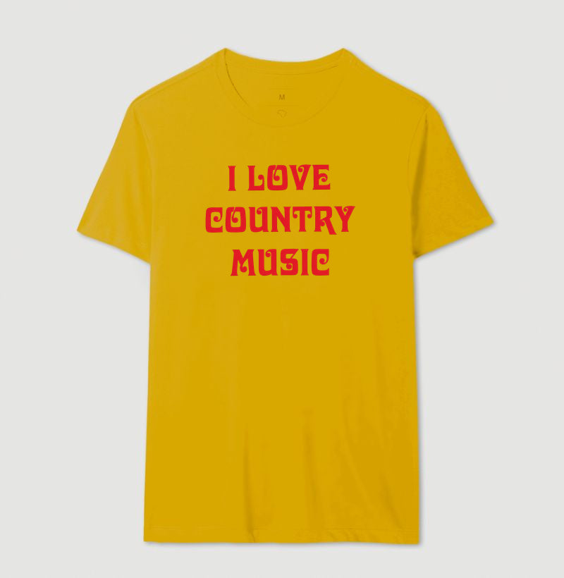 Camiseta "I Love Country Music" – Estilo Ana Castela Boiadeira | Moda Sertaneja Retro