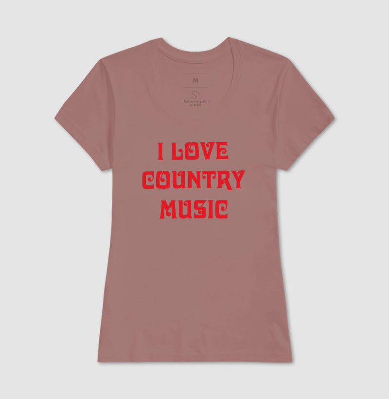 Camiseta "I Love Country Music" – Estilo Ana Castela Boiadeira | Moda Sertaneja Retro
