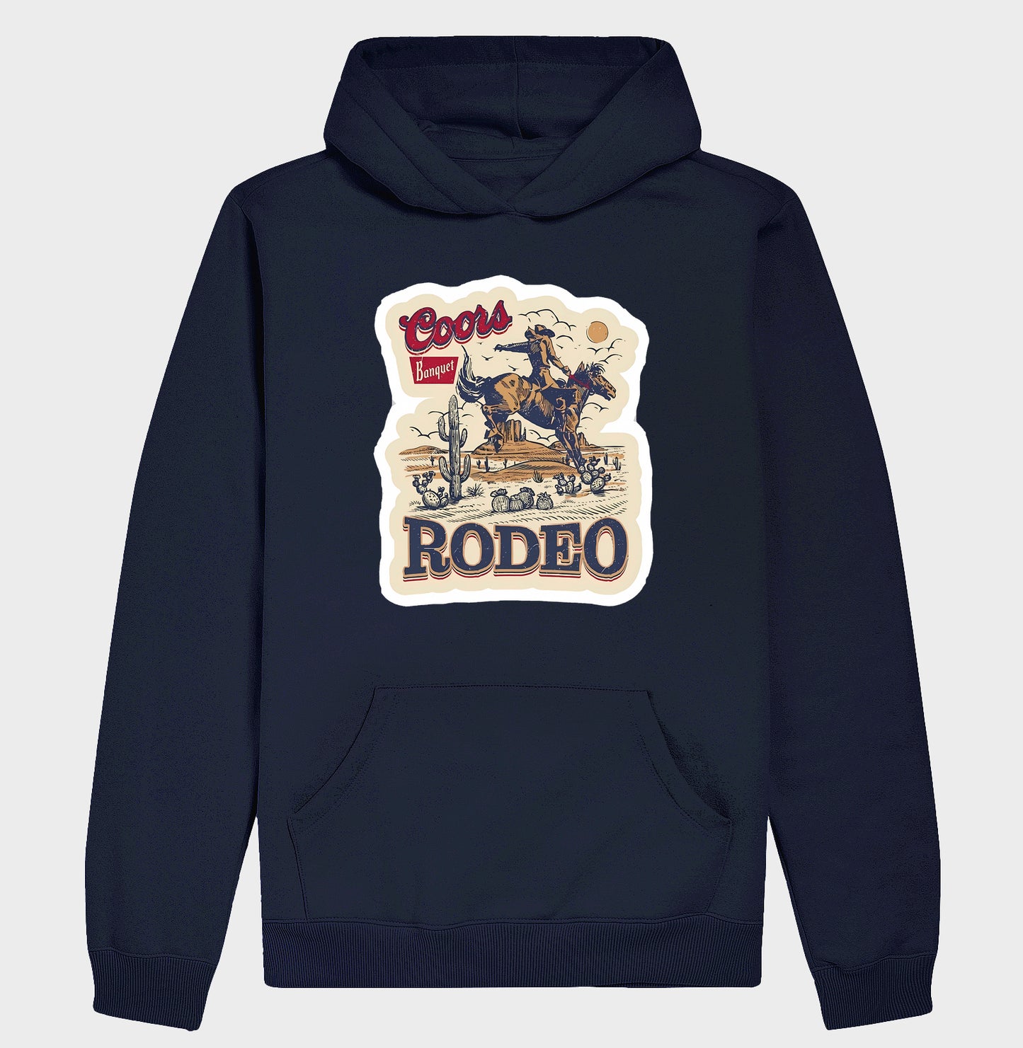 Hoodie Moletom Vintage Coors Banquet Rodeo Estilo Western Cowboy Retrô