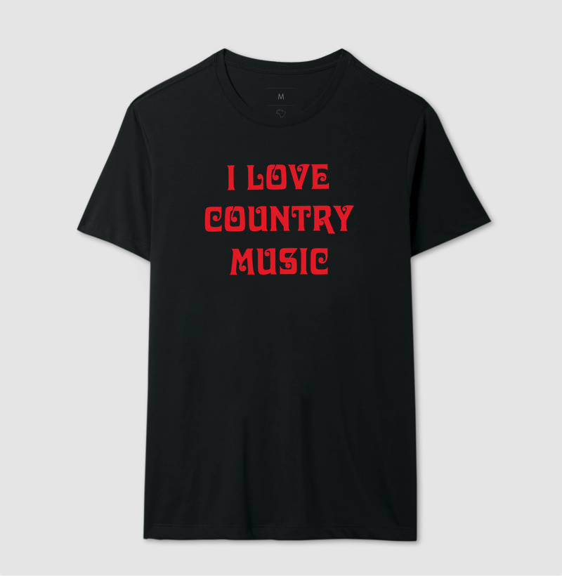 Camiseta "I Love Country Music" – Estilo Ana Castela Boiadeira | Moda Sertaneja Retro