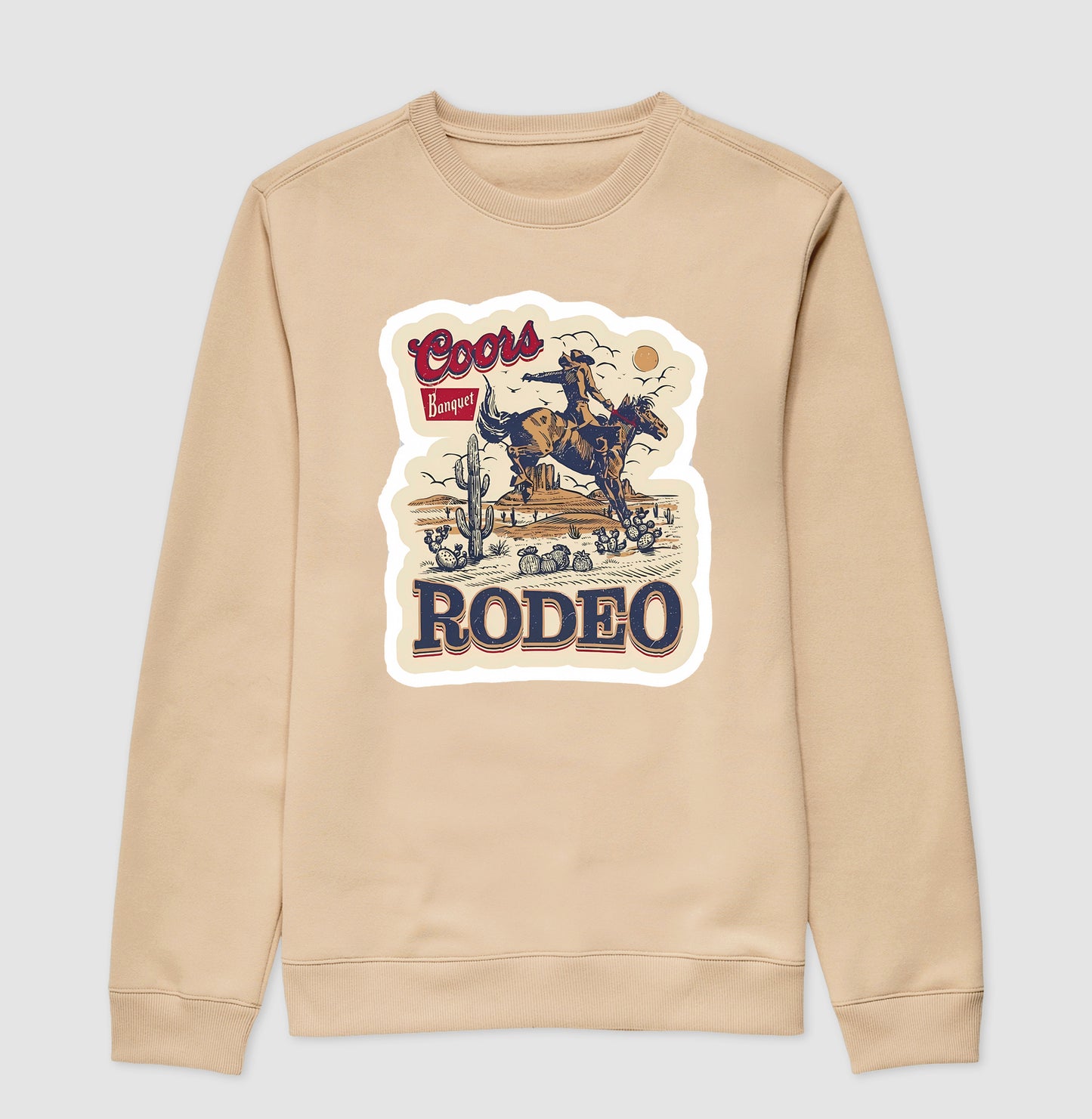 Suéter Moletom Vintage Coors Banquet Rodeo - Estilo Western Cowboy Retrô