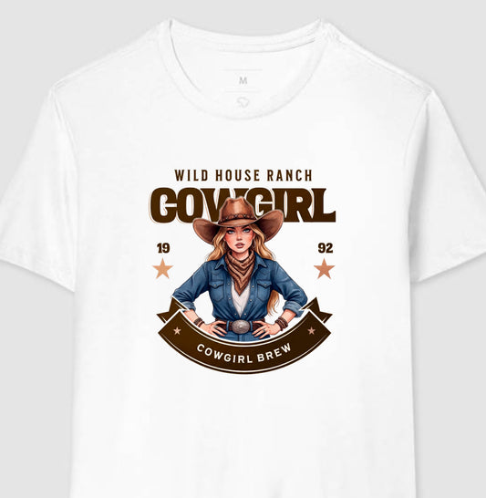 Camiseta Cowgirl Country Vintage – Estilo Western Feminino Wild House Ranch