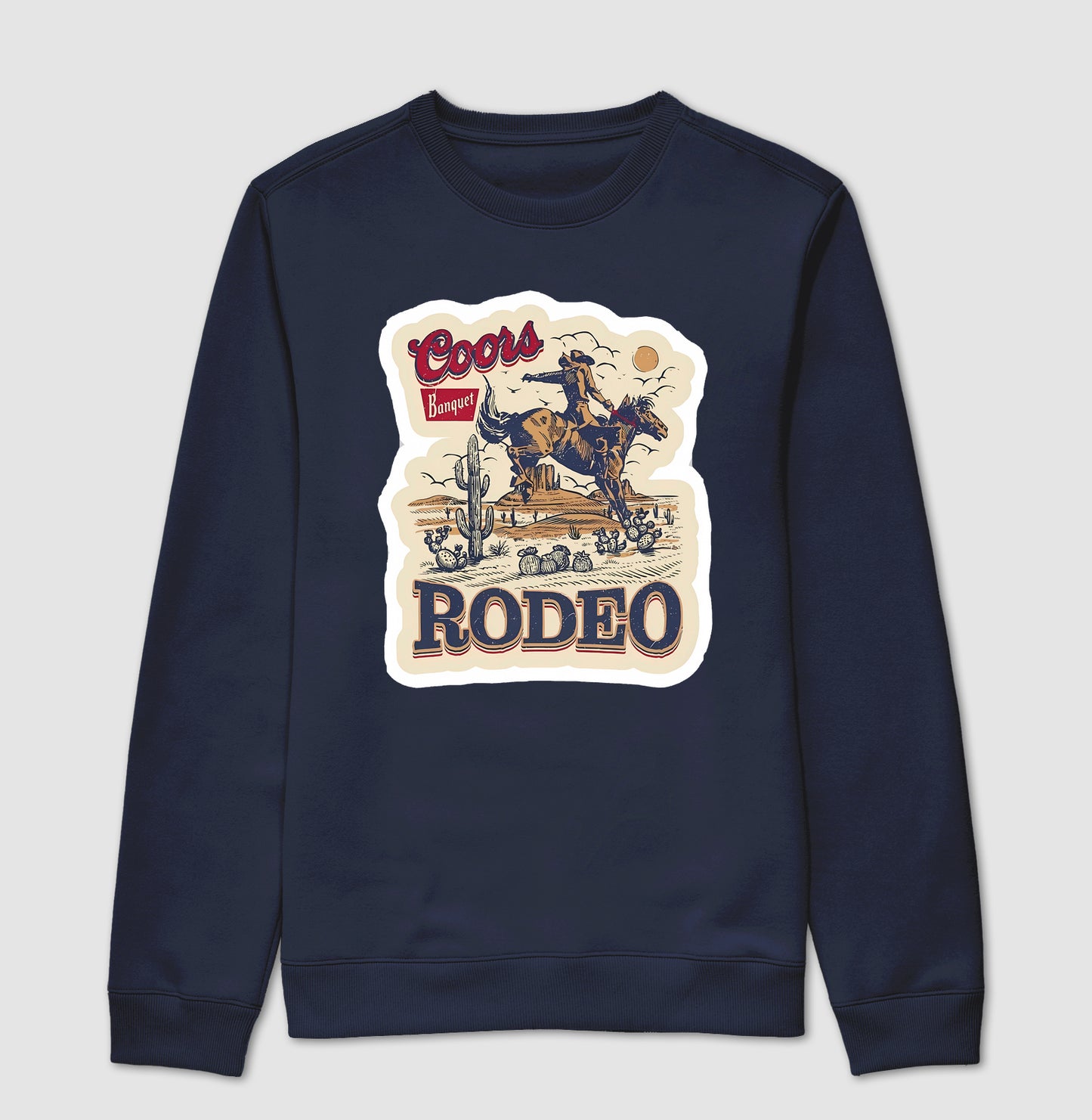 Suéter Moletom Vintage Coors Banquet Rodeo - Estilo Western Cowboy Retrô