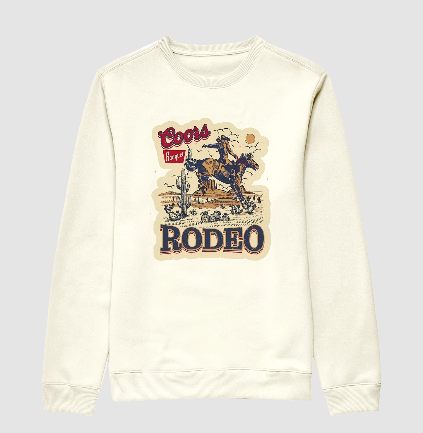 Suéter Moletom Vintage Coors Banquet Rodeo - Estilo Western Cowboy Retrô