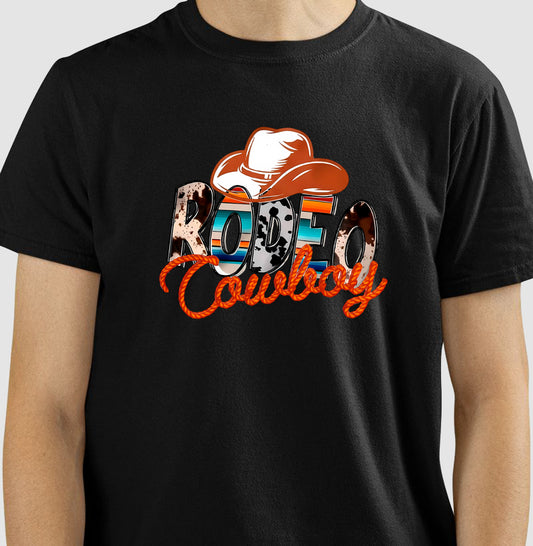 Camiseta Rodeo Cowboy – Estampa Country Western com Chapéu e Laço