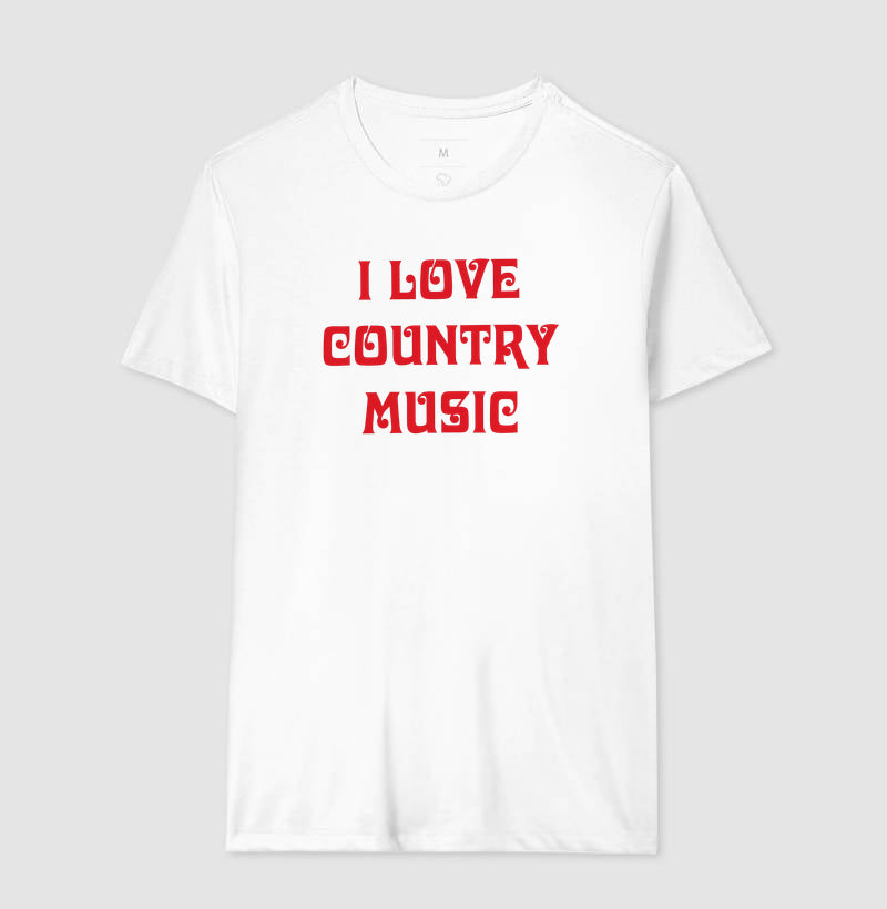 Camiseta "I Love Country Music" – Estilo Ana Castela Boiadeira | Moda Sertaneja Retro