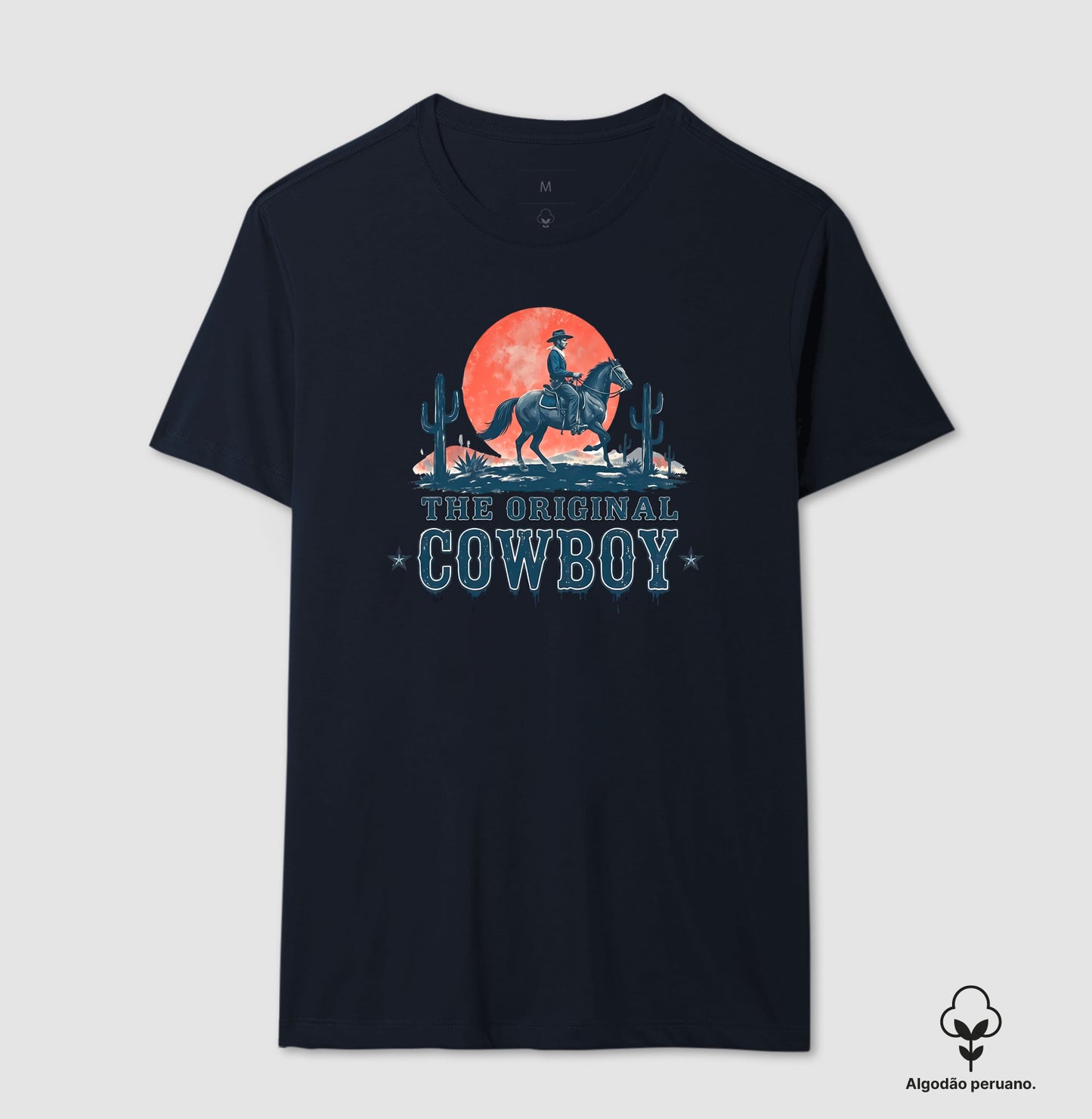 Camiseta Algodão Peruano The Original Cowboy Estampa Western Country Vintage Rodeio
