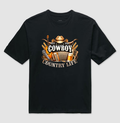 Camiseta Oversized Cowboy Country Life – Vida no Ritmo do Sertão