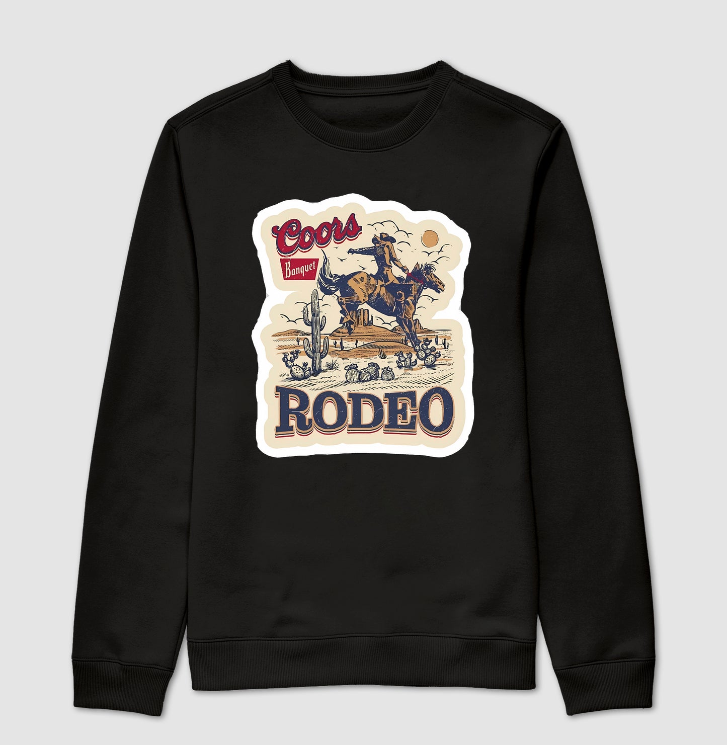 Suéter Moletom Vintage Coors Banquet Rodeo - Estilo Western Cowboy Retrô