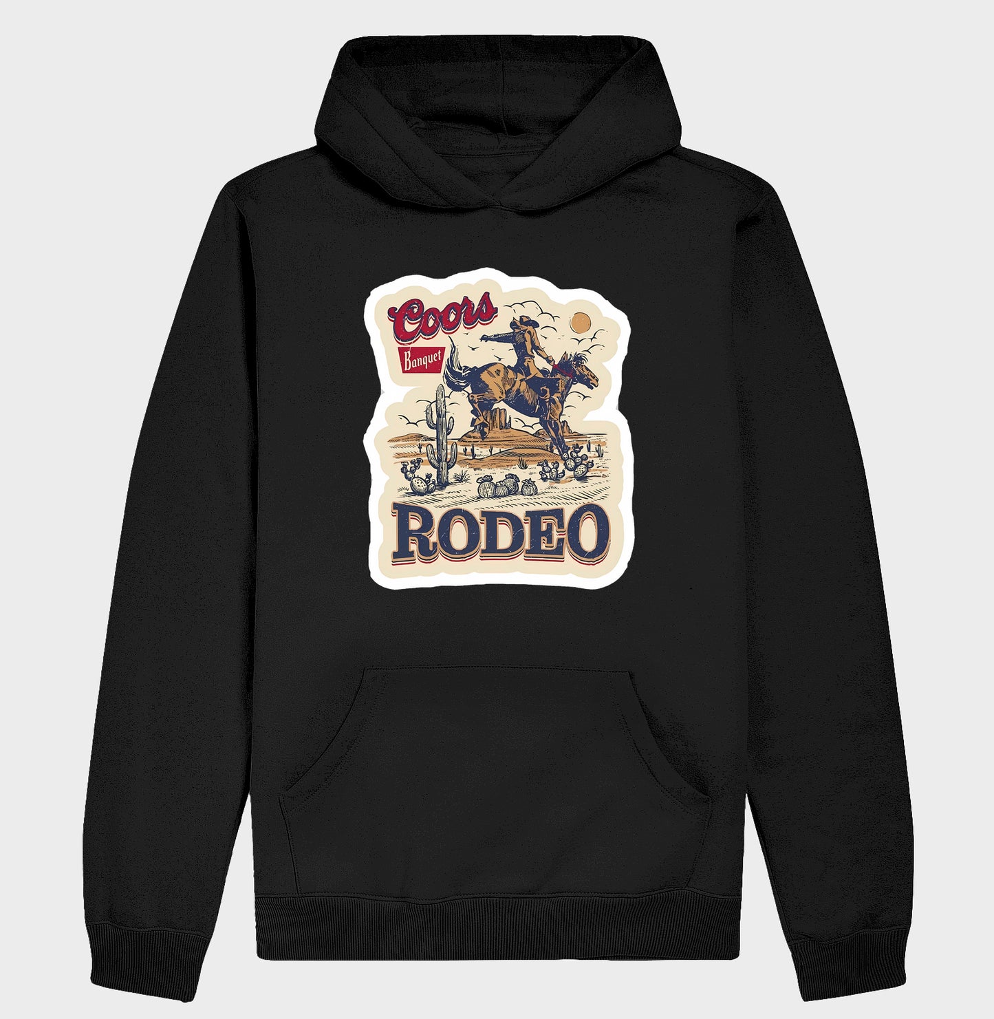 Hoodie Moletom Vintage Coors Banquet Rodeo Estilo Western Cowboy Retrô