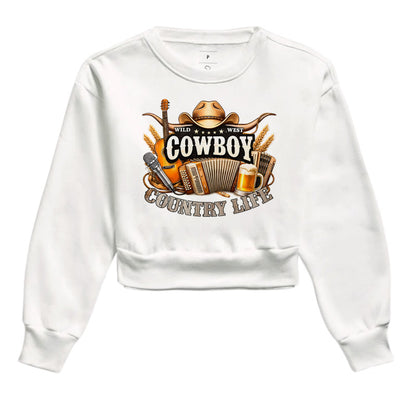Cropped Moletom Cowboy Country Life – Vida no Ritmo do Sertão