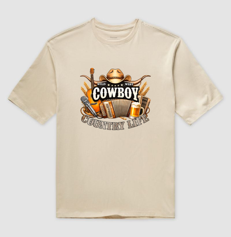 Camiseta Oversized Cowboy Country Life – Vida no Ritmo do Sertão